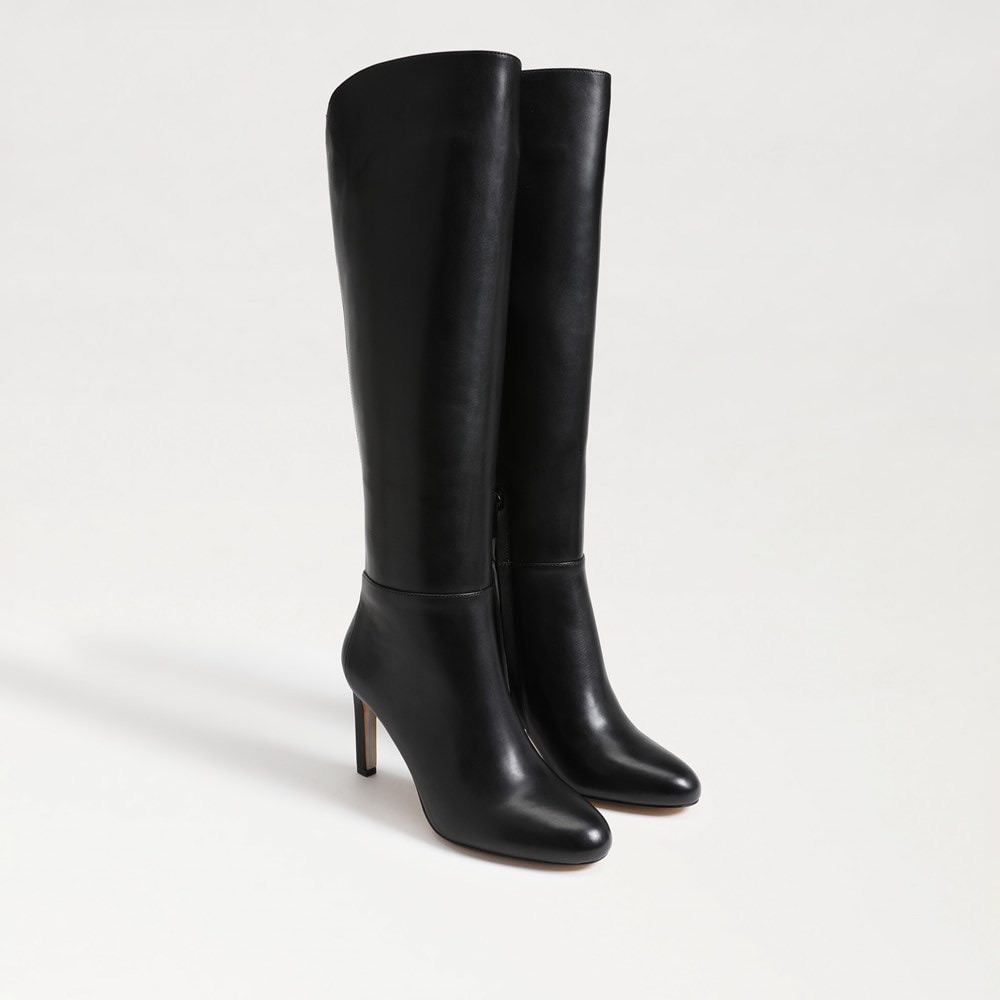 Sam Edelman Black Leather Heeled Boots